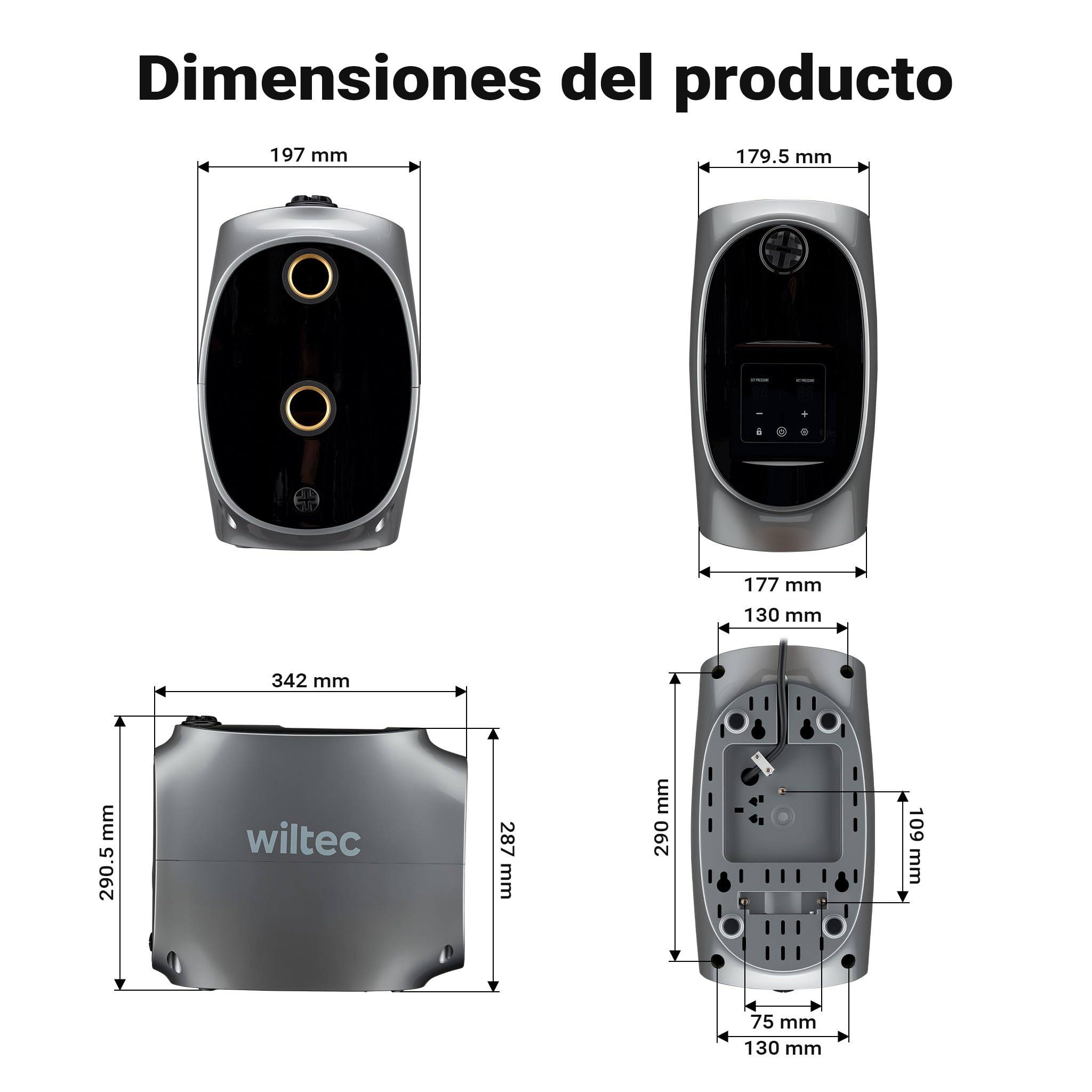 Wiltec Bomba centrífuga magnética 750 W bomba de acoplamiento magnético con altura de impulsión 55 m para casa y jardín