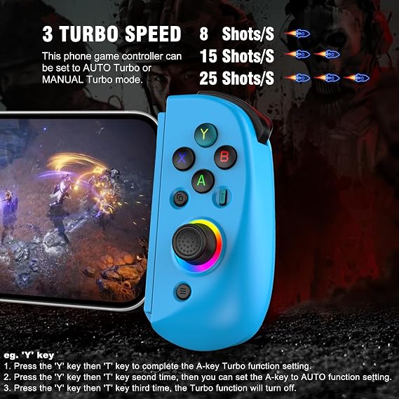 Joso Phone Controller for iPhone/iPad/Android/Tablet, D8 gamepad for Switch/PS/PC with Hall Effects Joysticks Play COD, Genshin Impact, Android Handles, Cloud Gaming/Remote Play, Emulators