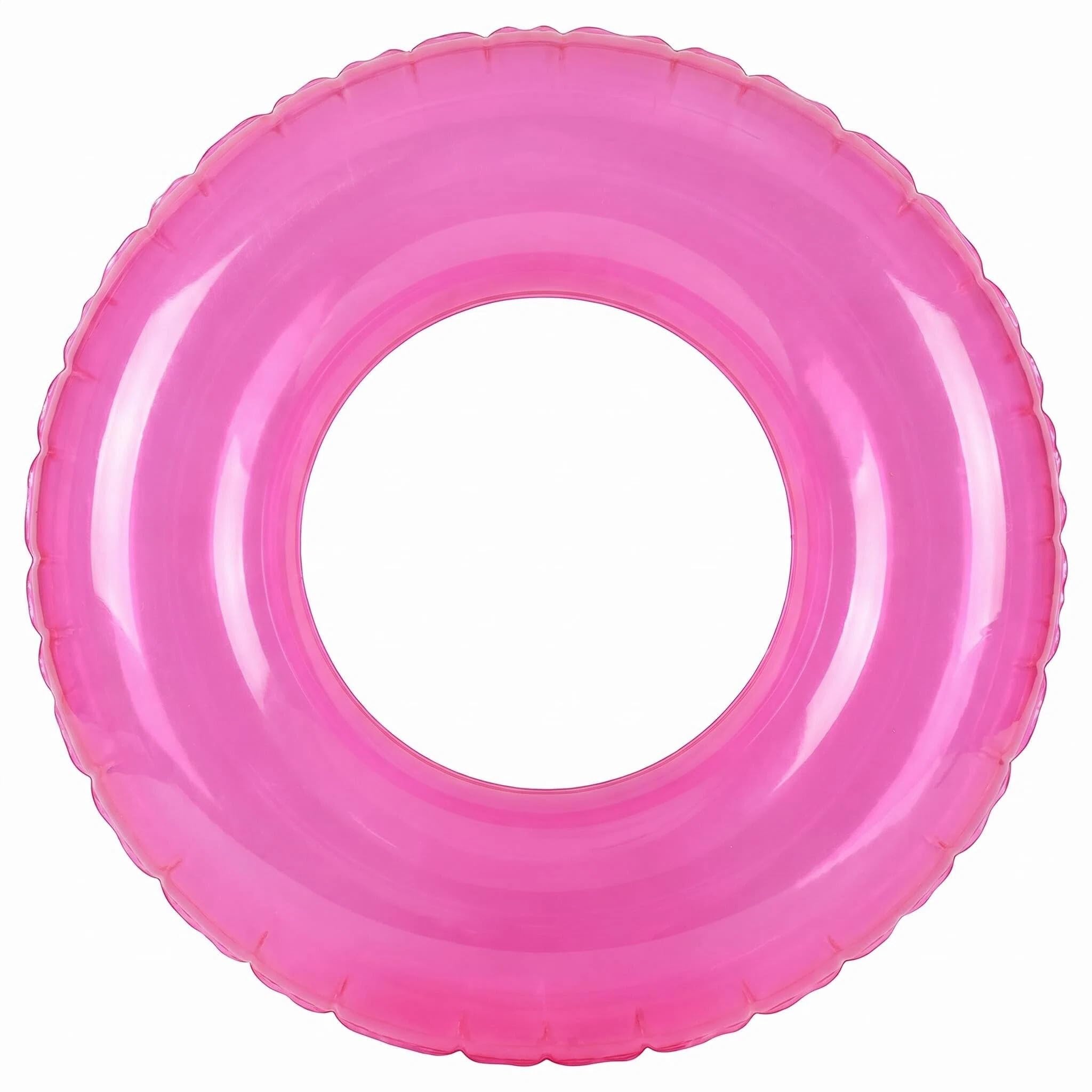 Toyhood Bright Transparent Inflatable Swimming Rings for Adult Teens, Colorful Swim Pool Floats, Beautiful Inflatable Pool Tube Toys, for Summer Pool Rings Party Decorations (Pink)