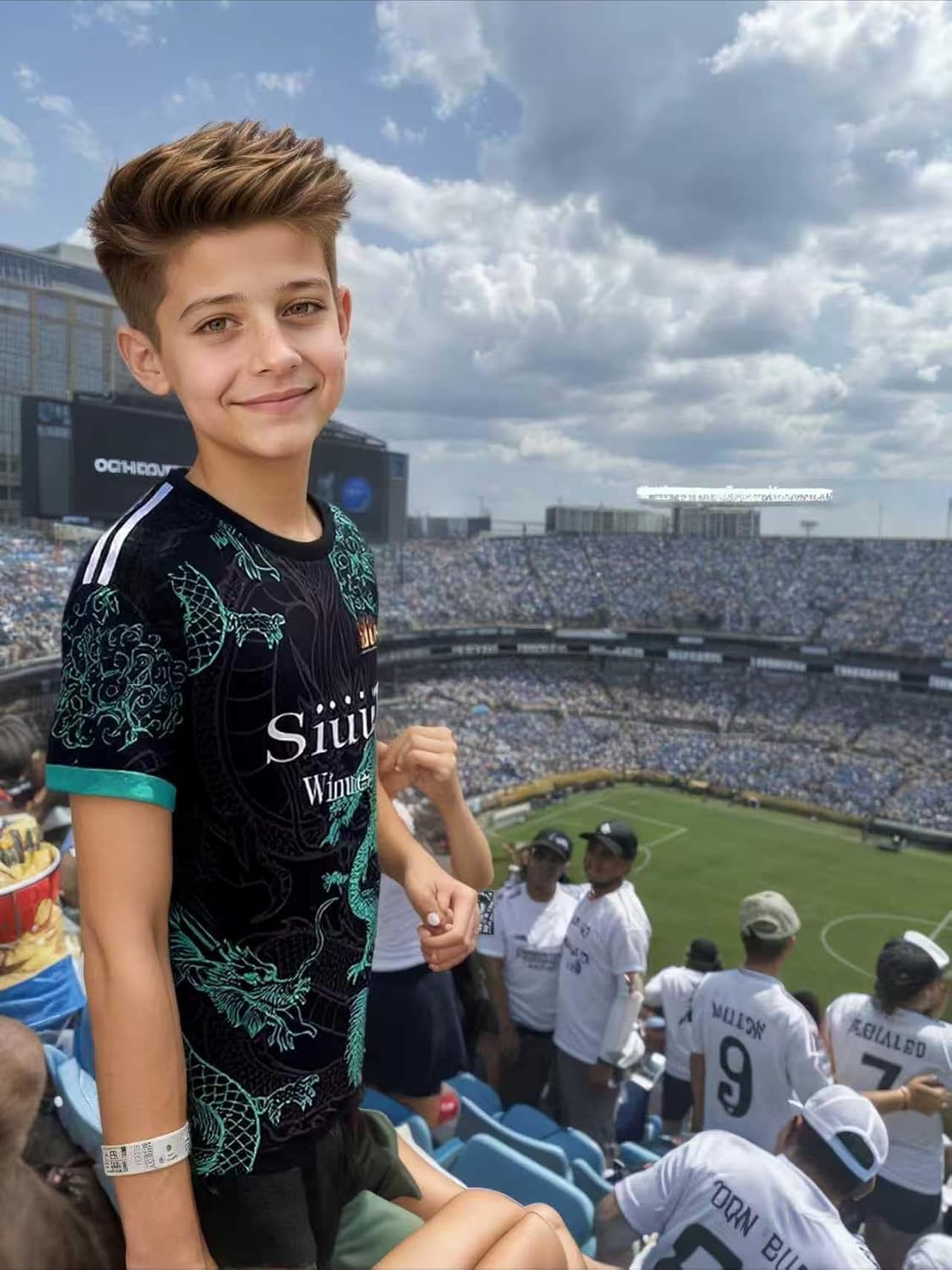 Youth Kids Soccer Jersey Uniform Set #7 - Complete Kit with Green Dragon Print Shirt, Shorts & Socks for Boys Girls Ages 5-14 - Image 8