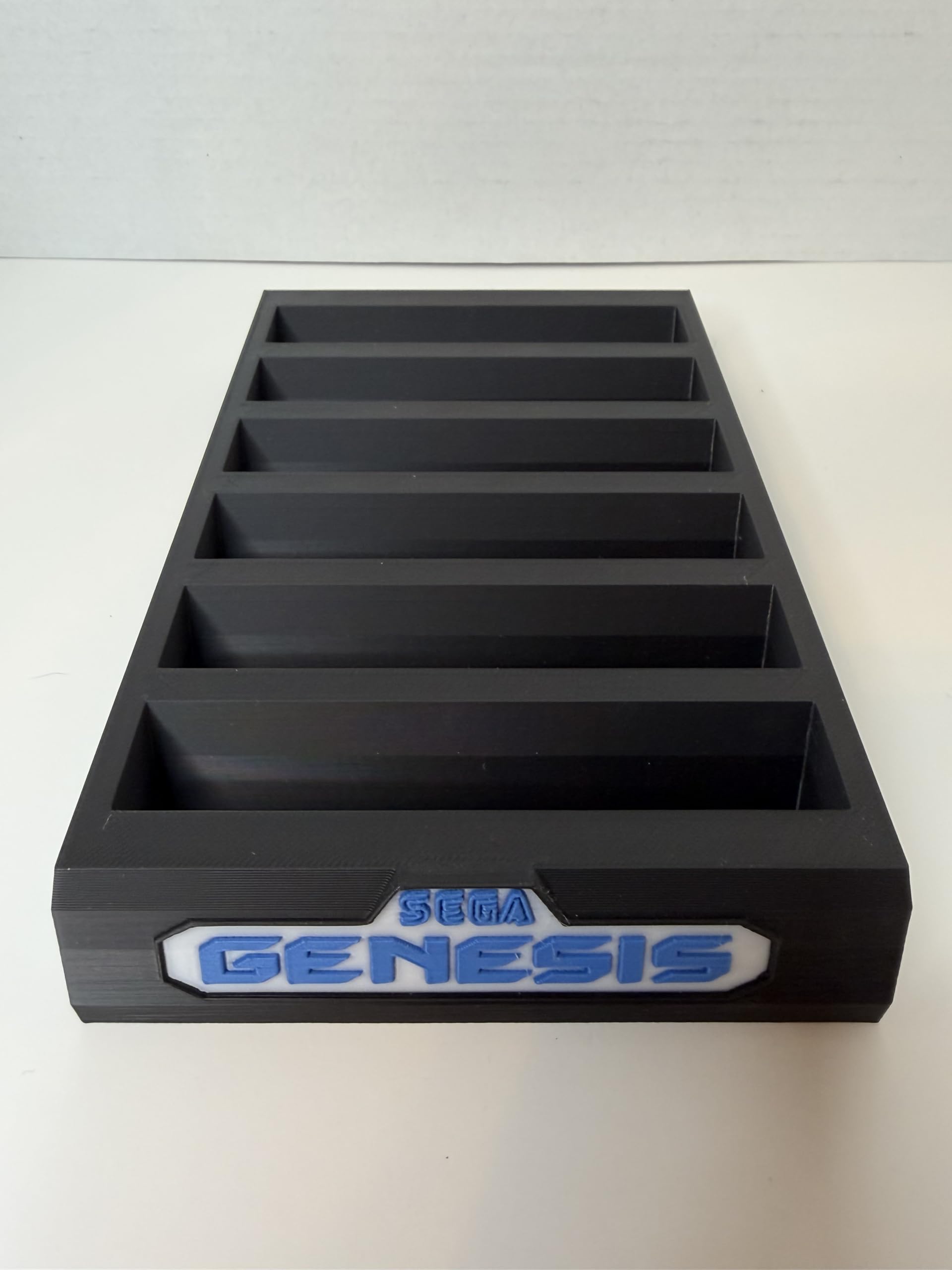 Game Storage for Sega Genesis – 6 Slot Cartridge Holder Display- 3D printed - Sega Genesis - Very Good - Used Accessory