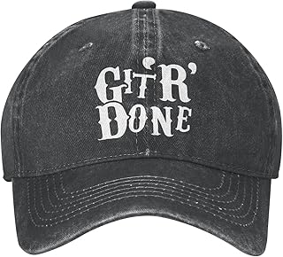 Ali Yee Get Er Done Funny Hat Baseball Cap Dad and Mom Caps Trucker Hats Adjustable Unisex Cap Low Profile Comfortable Material Black, One Size-Medium, Black, One Size-Medium