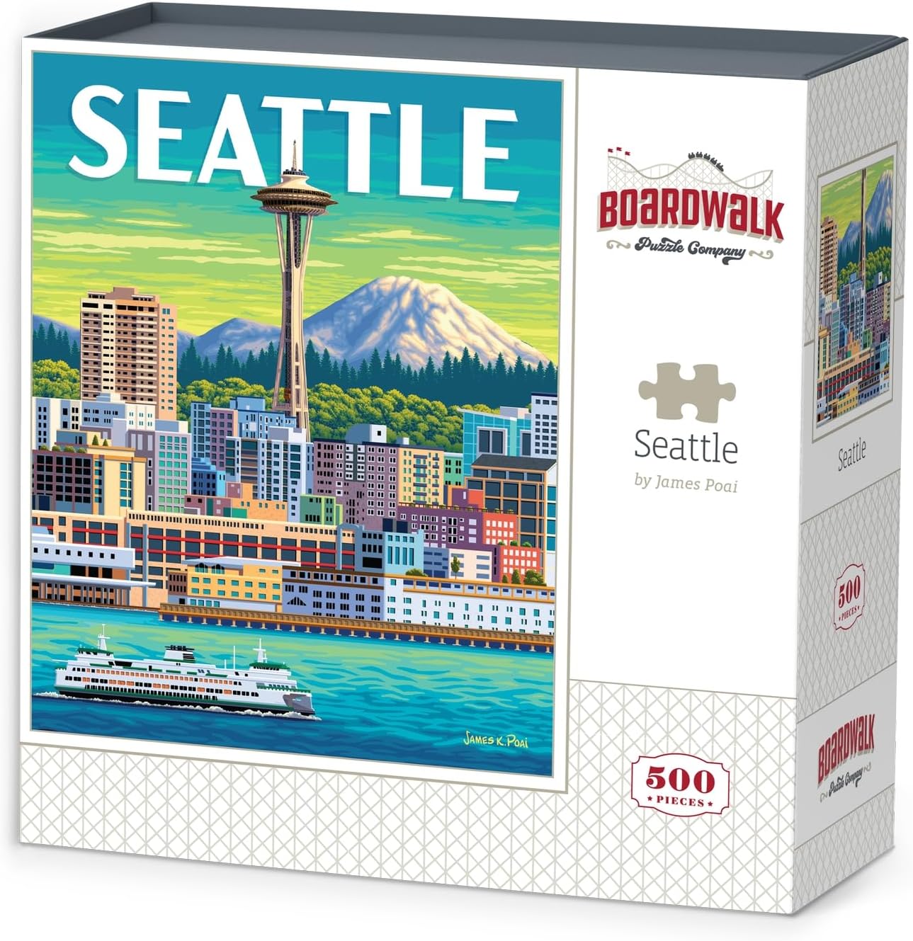 Seattle by Boardwalk - 500 Piece Jigsaw Puzzle for Adults, Made in USA