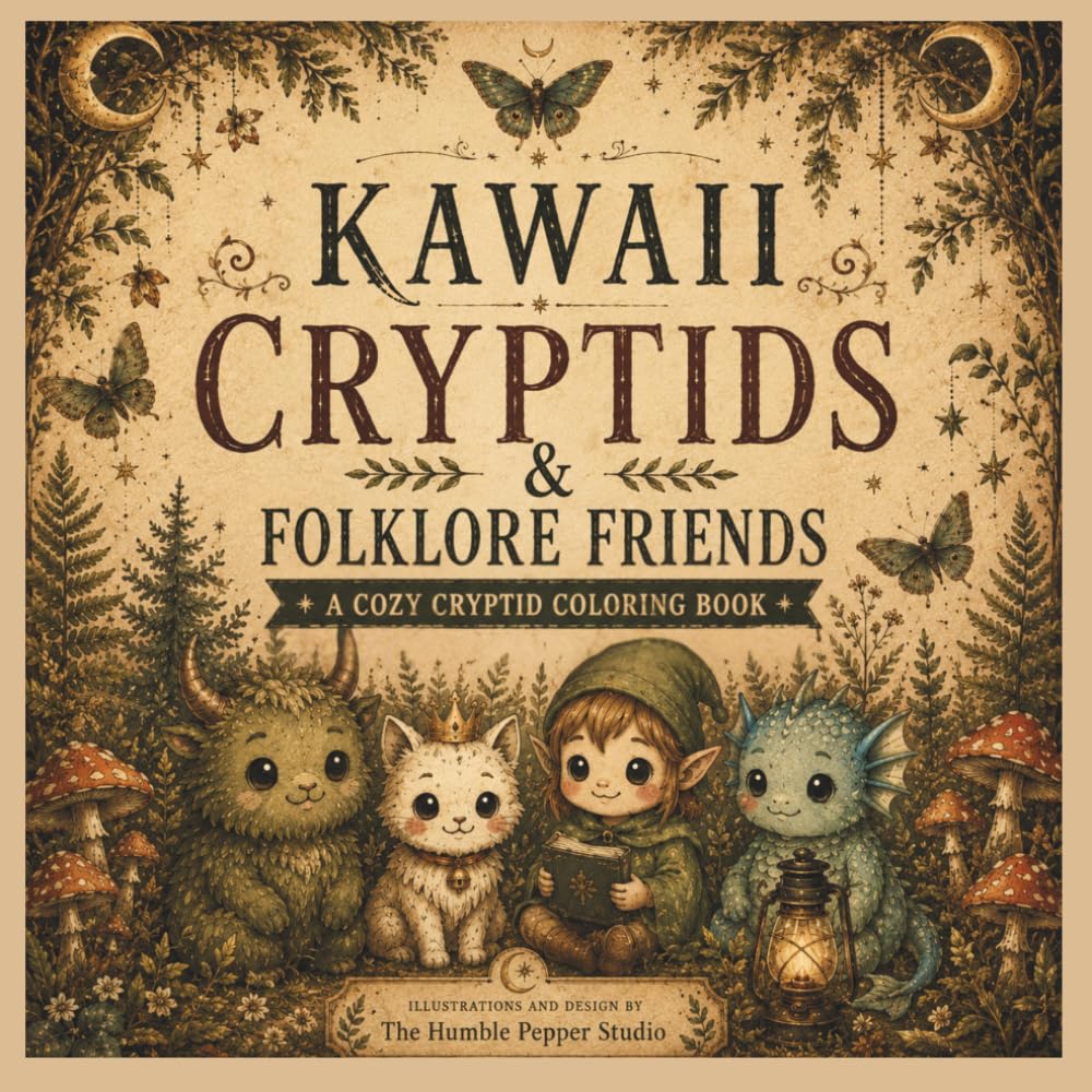 Kawaii Cryptids & Folklore Friends: A Cozy Cryptid Coloring Book