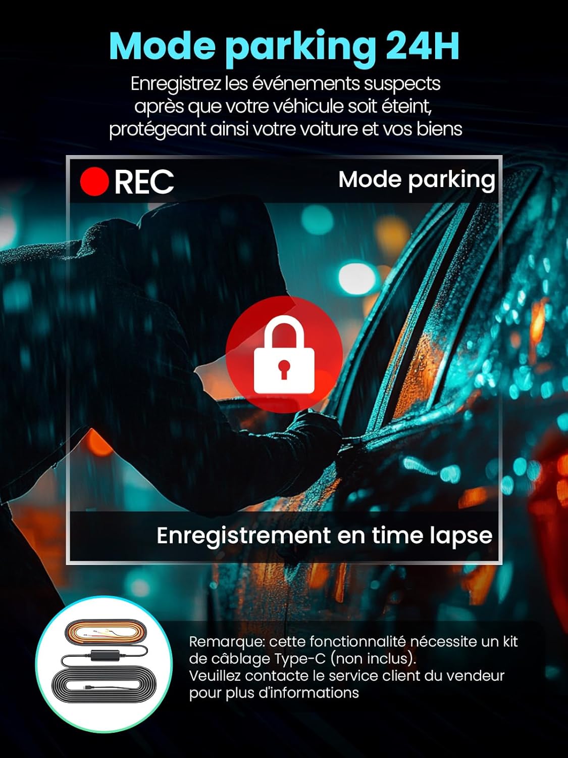 Alltotive R5 Pro Dash Cam discreetly mounted behind a car's rearview mirror