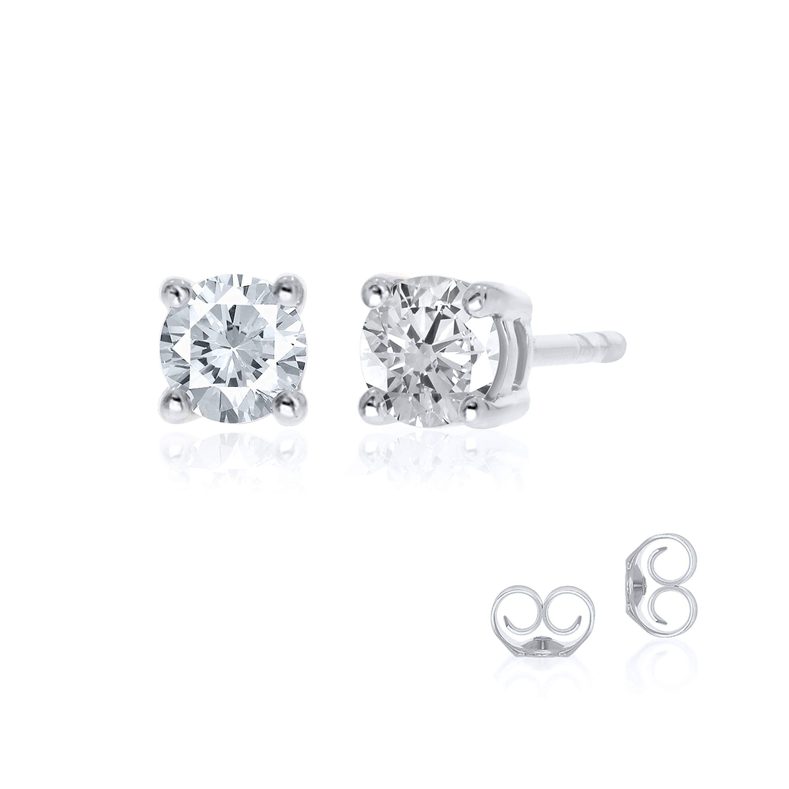 Lab Grown Diamond Stud Earrings for Men and Women | 14K Real Gold Diamond Earrings | 1/6-3 CT TW Certified GH VS/SI Color and Clarity Diamonds