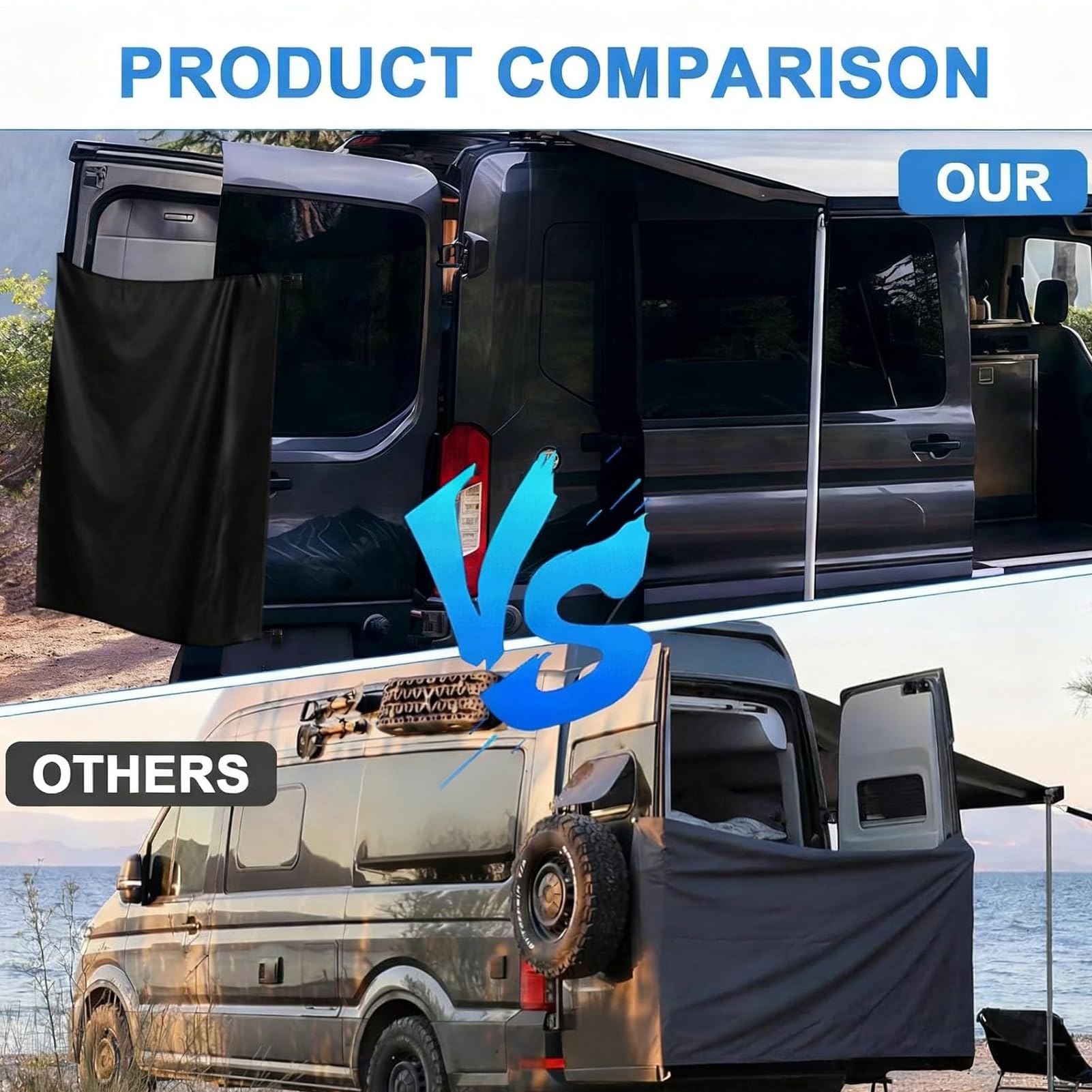 Générique Rideau D'Intimité pour Fourgon,Ajustable Magnétique Imperméable,Rideau De Douche Extérieure pour Van De Camping | pour Road Trip Camping Extérieur Plage Caravane Camion SUV