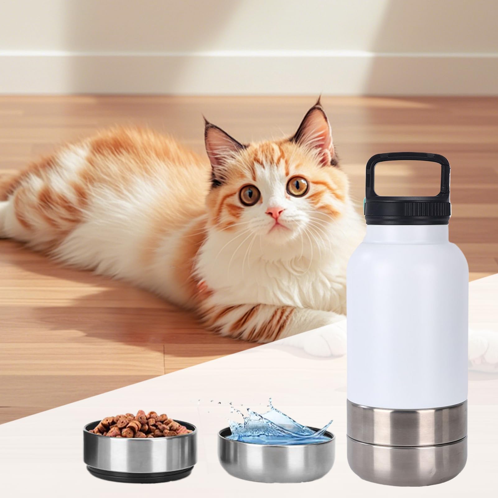 Borraccia Acqua Portatile Animali Contenitore Cibo 1520 ml Animali | Borraccia In Acciaio Inossidabile Da Cuccioli Da Outdoor Campeggio Escursionismo Picnic Passeggiate Viaggio Appartamento