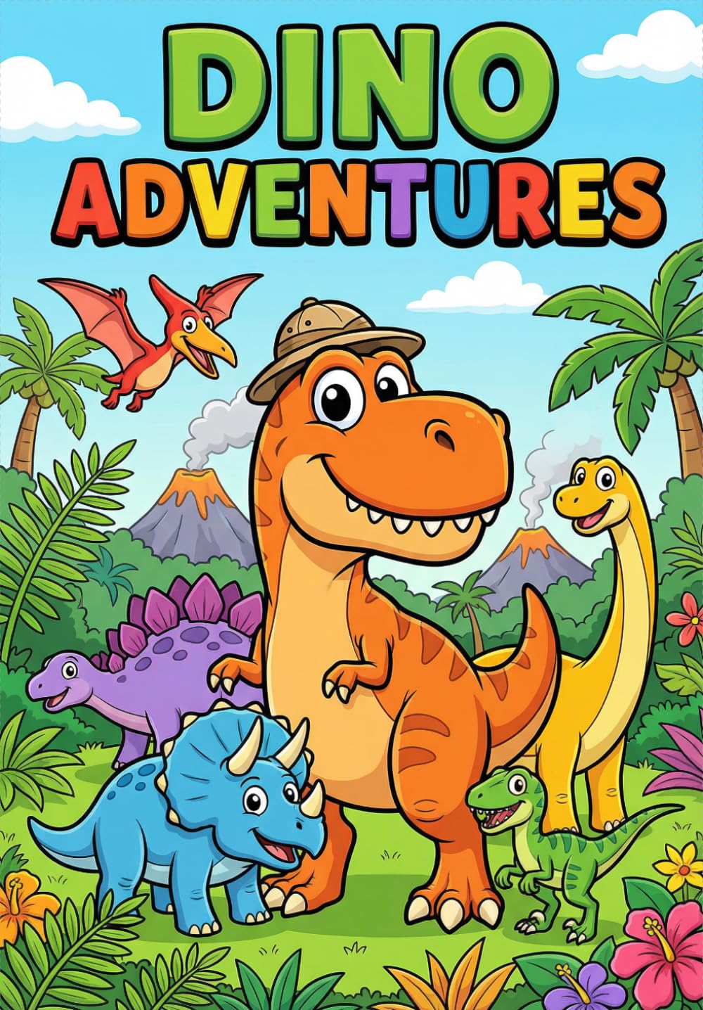 Dino Adventures Activity Book for Kids Ages 4-8: Mazes, Coloring Pages, Word Searches & Drawing Activities — Dinosaur Fun for Boys and Girls
