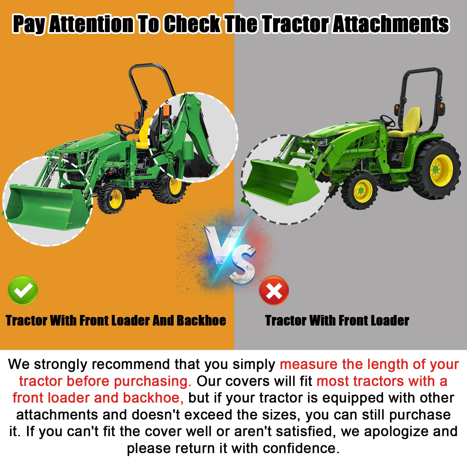 STARTWO Traktorabdeckung Wasserdicht 420D - Universell Für Kubota, John Deere & Mehr