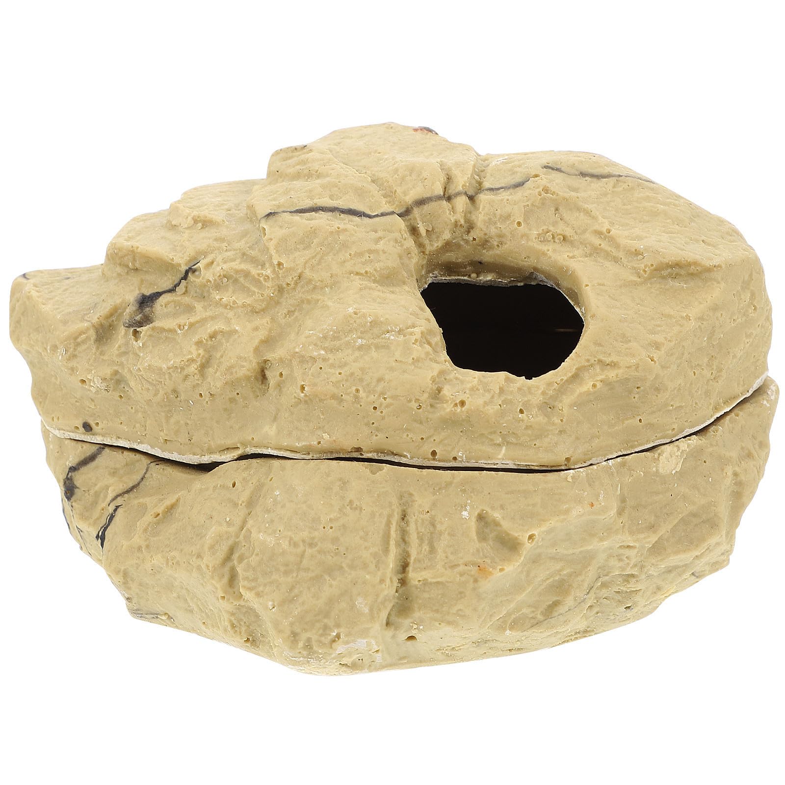Escondite de resina para reptiles color caqui de doble cubierta marca YARNOW