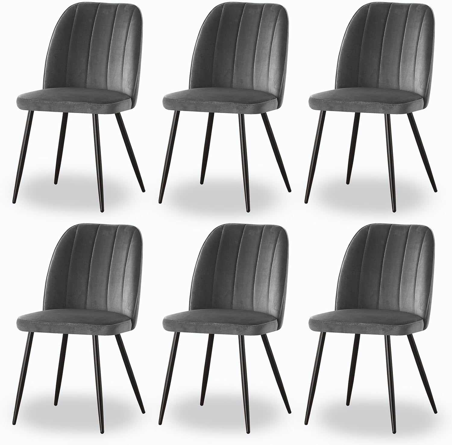 AINPECCA Set of 6 Velvet Dining chair Ergnomic Kitchen Chairs with