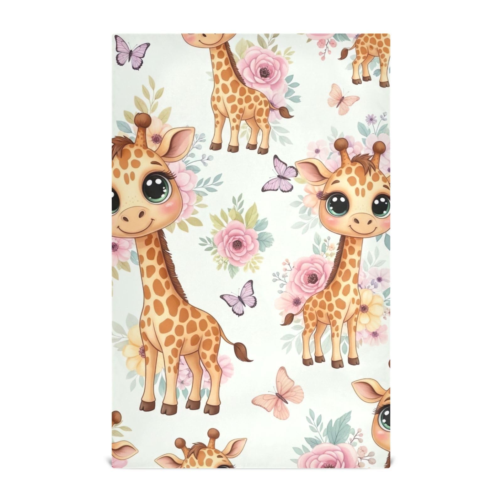 Torchons de cuisine yeux de girafes grand format 71x45 cm lot de 6 essuie-mains