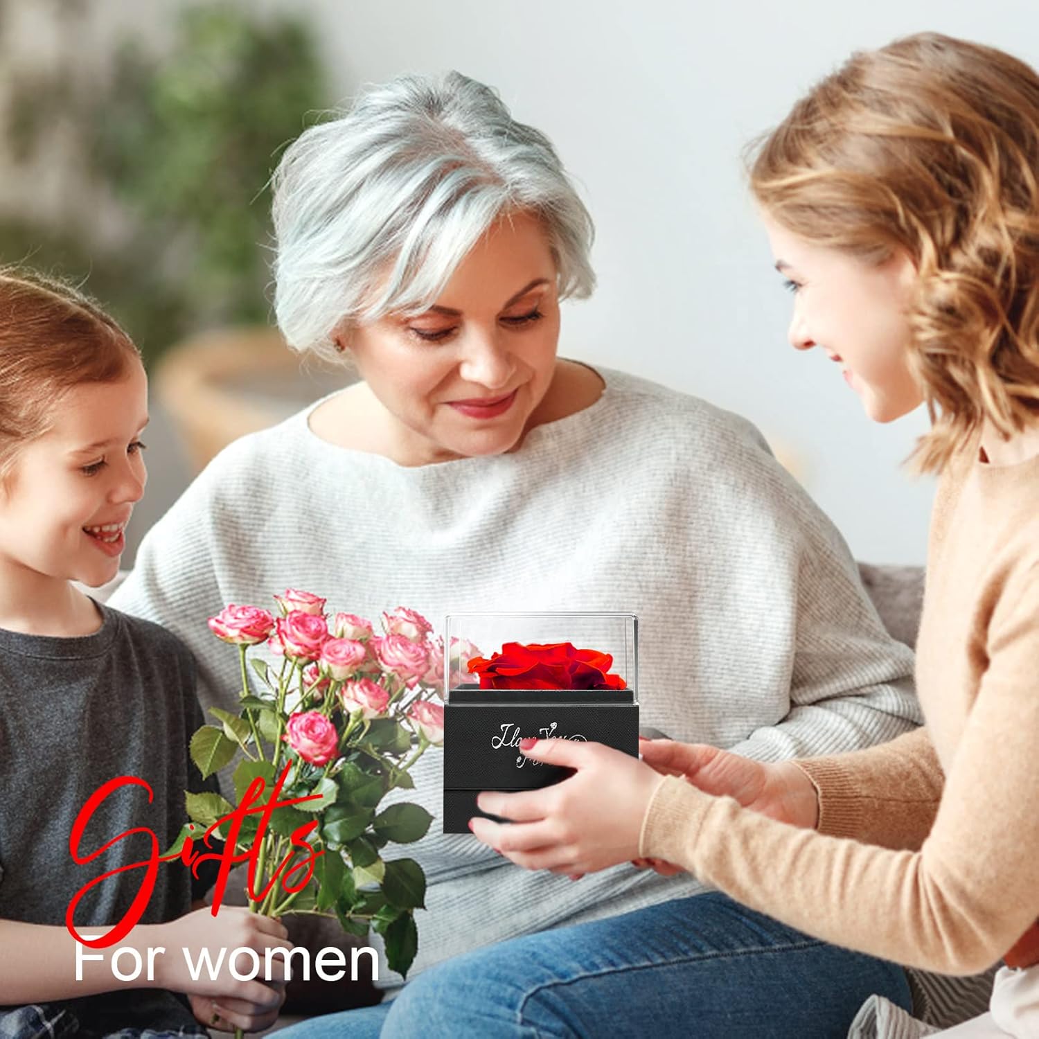 Miniatura 6 de WILDLOVE Preserved Real Rose with Necklace, Mothers Day, Birthday Gifts for Women Mom Wife, Anniversary Romantic Gift for Her Girlfriend