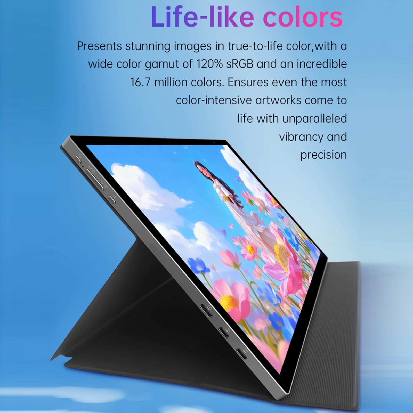 Walmeck P120 Pen Display Monitor de Dibujo Gráfico Tableta de Arte Digital Pantalla HD 11,6 Pulgadas 16384 Niveles Presión 120% SRGB con Lápiz óptico sin Batería para Diseñar