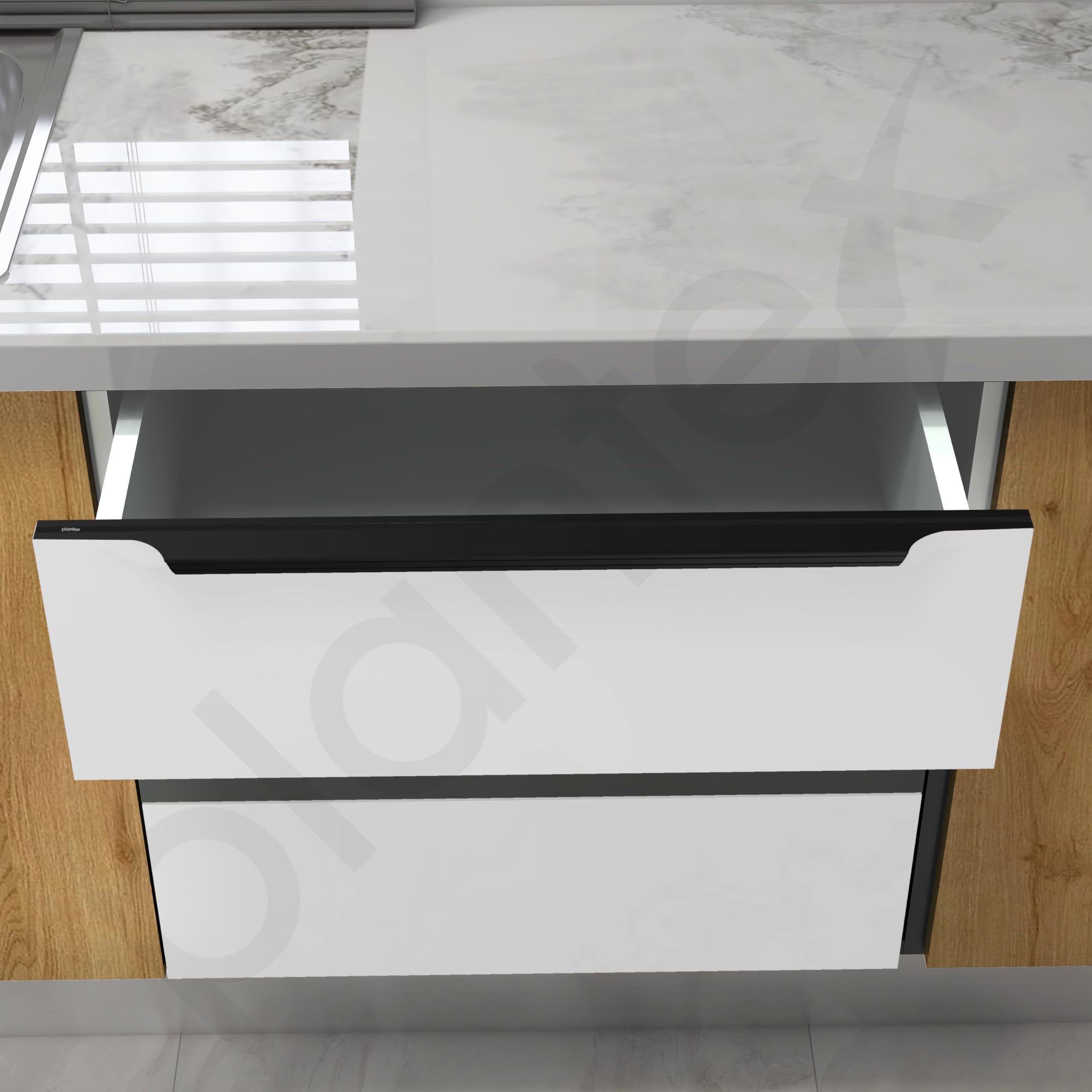 Plantex Profile Handles - Black Kitchen Drawer Pulls -7 Plantex Profile Handles - Black Kitchen Drawer Pulls -7