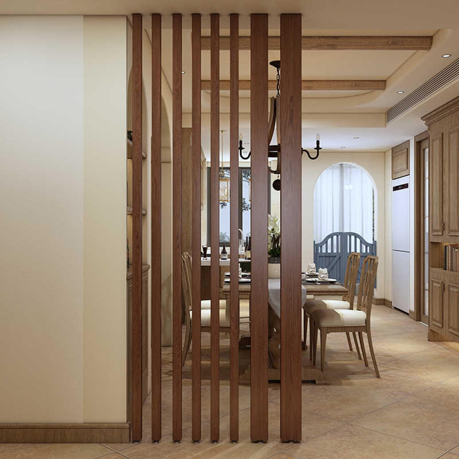 木製スラットデザイン間仕切り 約150cm