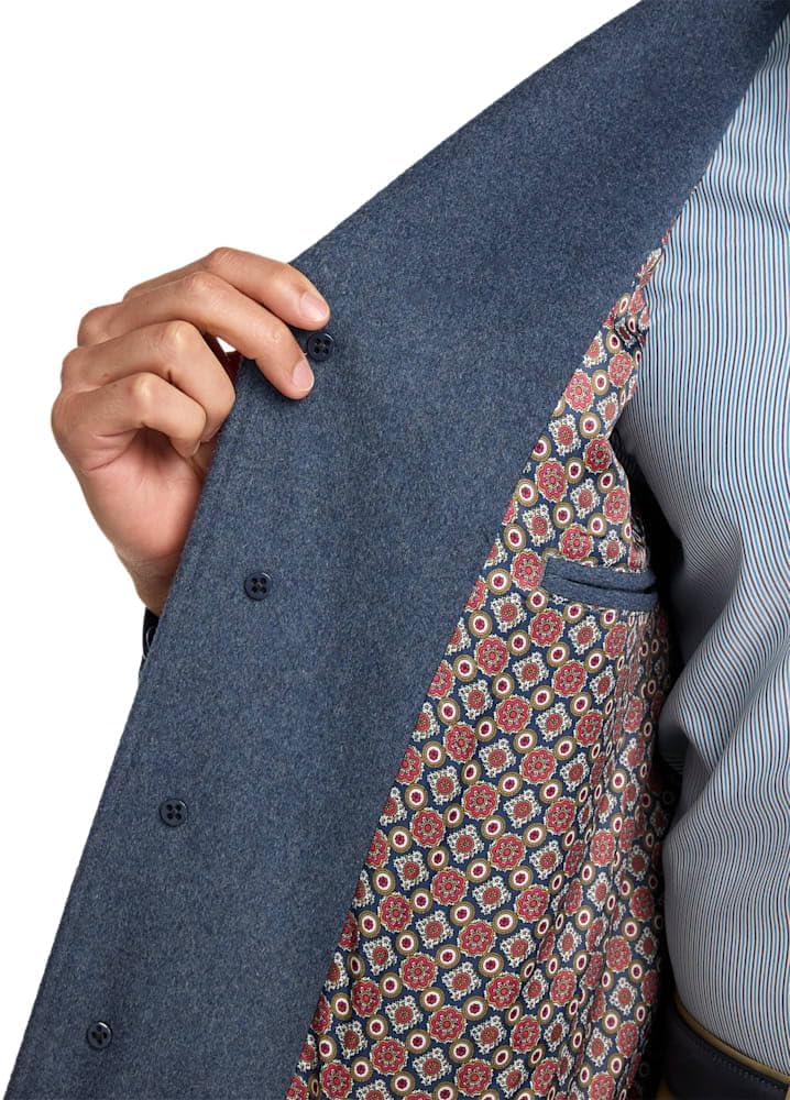 Paul Fredrick Men's Wool Blend Topcoat Blue 3X Large Tall - Image 6