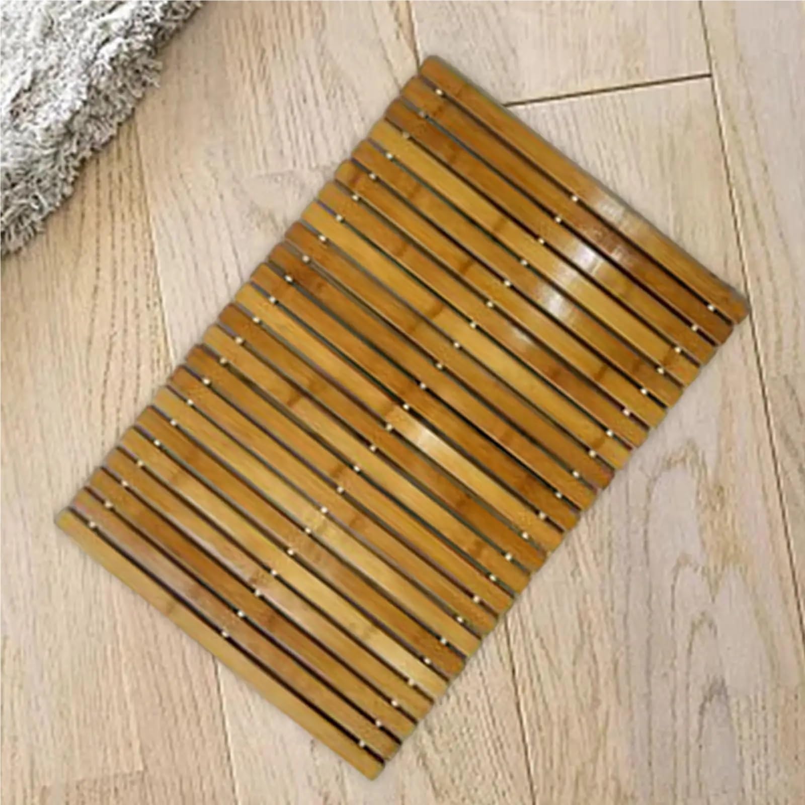 Tappetino da bagno con strisce di legno, pavimento for uso interno, tappetini da cucina, tappetini da bagno for doccia