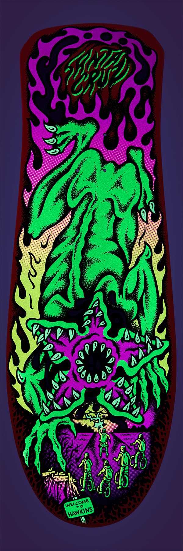SANTA CRUZ Stranger Things Salba Demogorgon Planche de skateboard 26,2 x 79 cm