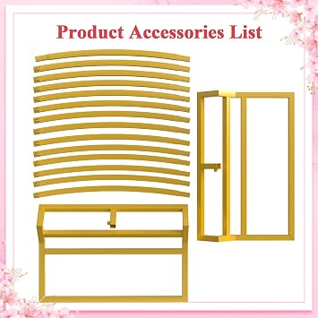 Putros Round Backdrop Stand 8ft, Gold Circle Balloon Arch Frame, Metal Round Arch, Circle Backdrop Stand for Wedding, Birthday Party, Anniversary, Bridal Ceremony, Graduation Decoration
