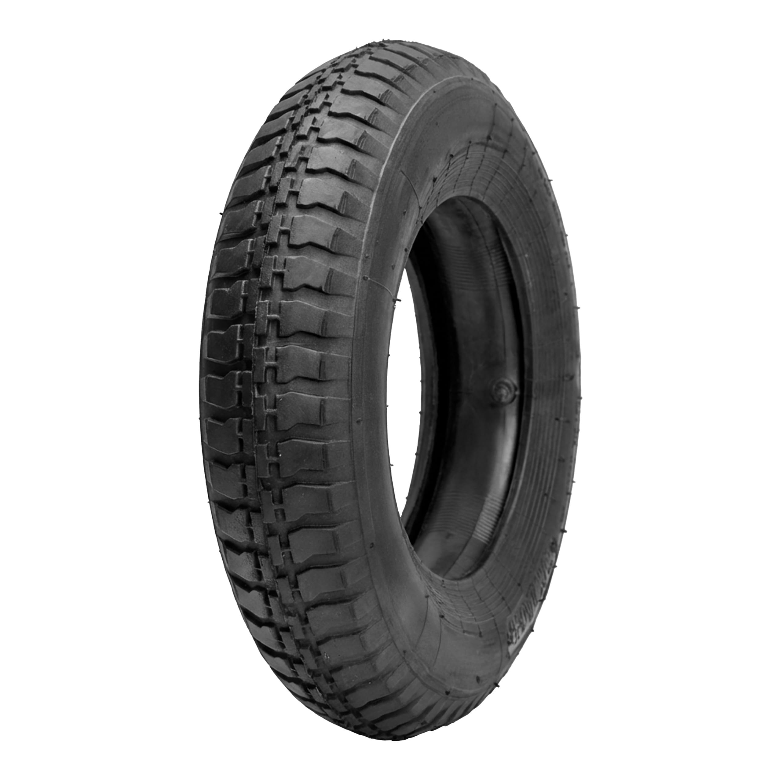 Garronda Set de Neumáticos 3.50-8 con Cámara de Aire – Rueda Resistente 375x85 mm, 2PR Neumático de Repuesto para Carretilla de Mano con Válvula, para Jardín y Obra GD-0164 (Negro)
