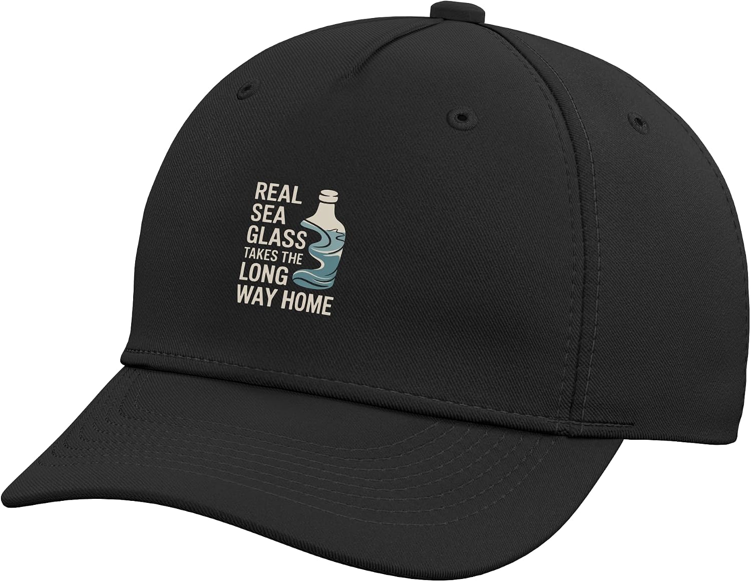Real Sea Glass Takes The Long Way Home Ocean Adjustable Baseball Hat