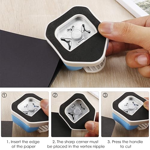 Miniatura 4 de MyArTool Perforadora de esquina 3 en 1, 0.157 in, 0.276 in, 0.394 in, cortador de esquina de 3 vías para manualidades de papel, laminado, proyectos