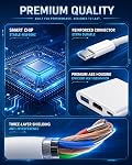 AIRSKY USB-C Adaptateur numérique Av Multiport, USB C à HDTV Adaptateur pour iPhone 15/16 à TV Port à deux voies, USB3.1 et charge rapide 4K HDTV Sortie compatible avec Iphone15 / 16 Ipad pro Mackbook Pro | 3-in-1 hub supporte 4K@60Hz, 100W PD le chargement, US