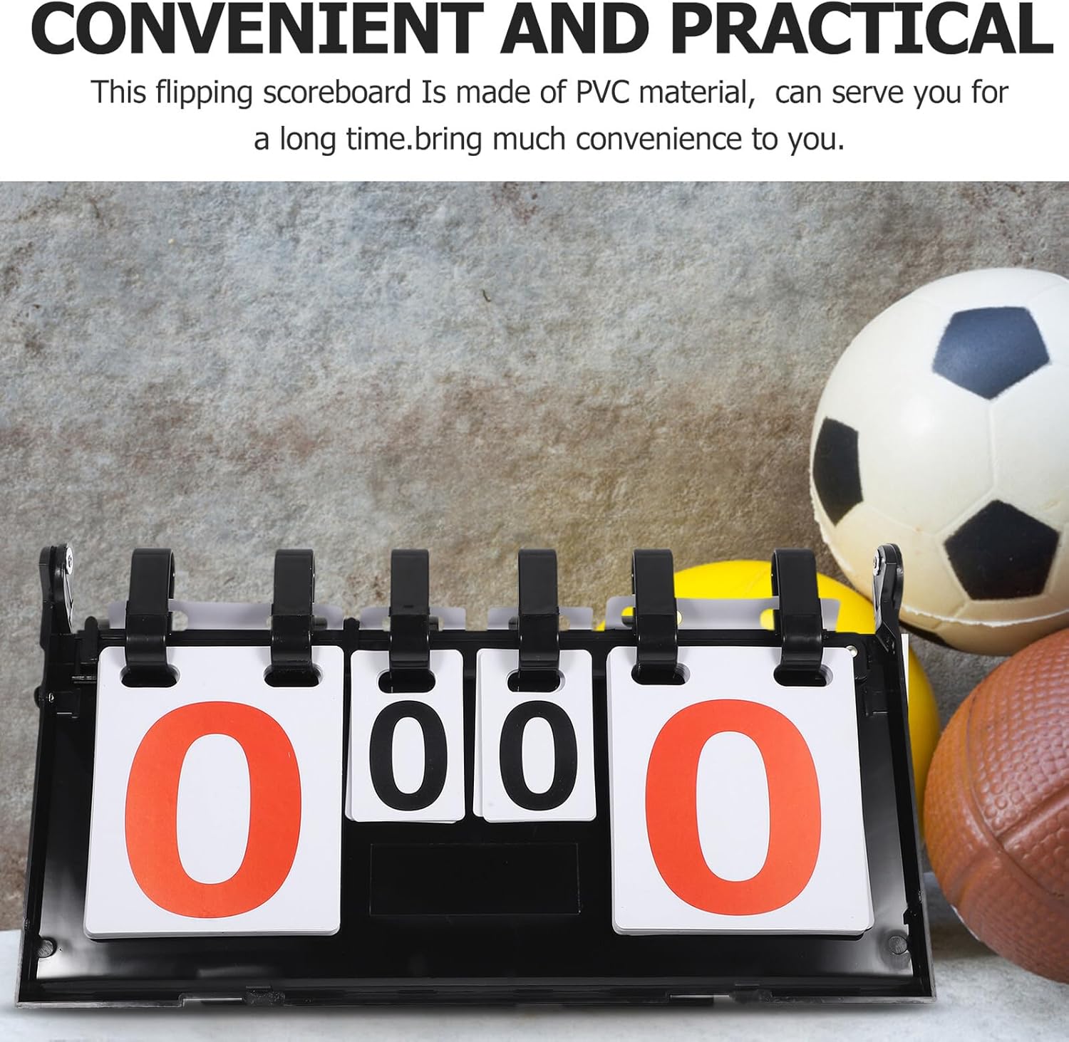 Portable Basketball Scoreboard Flip Scorekeeper, Waterproof Plastic Tabletop Sports Games Score Flipper for Basketball and Table Tennis Competitions