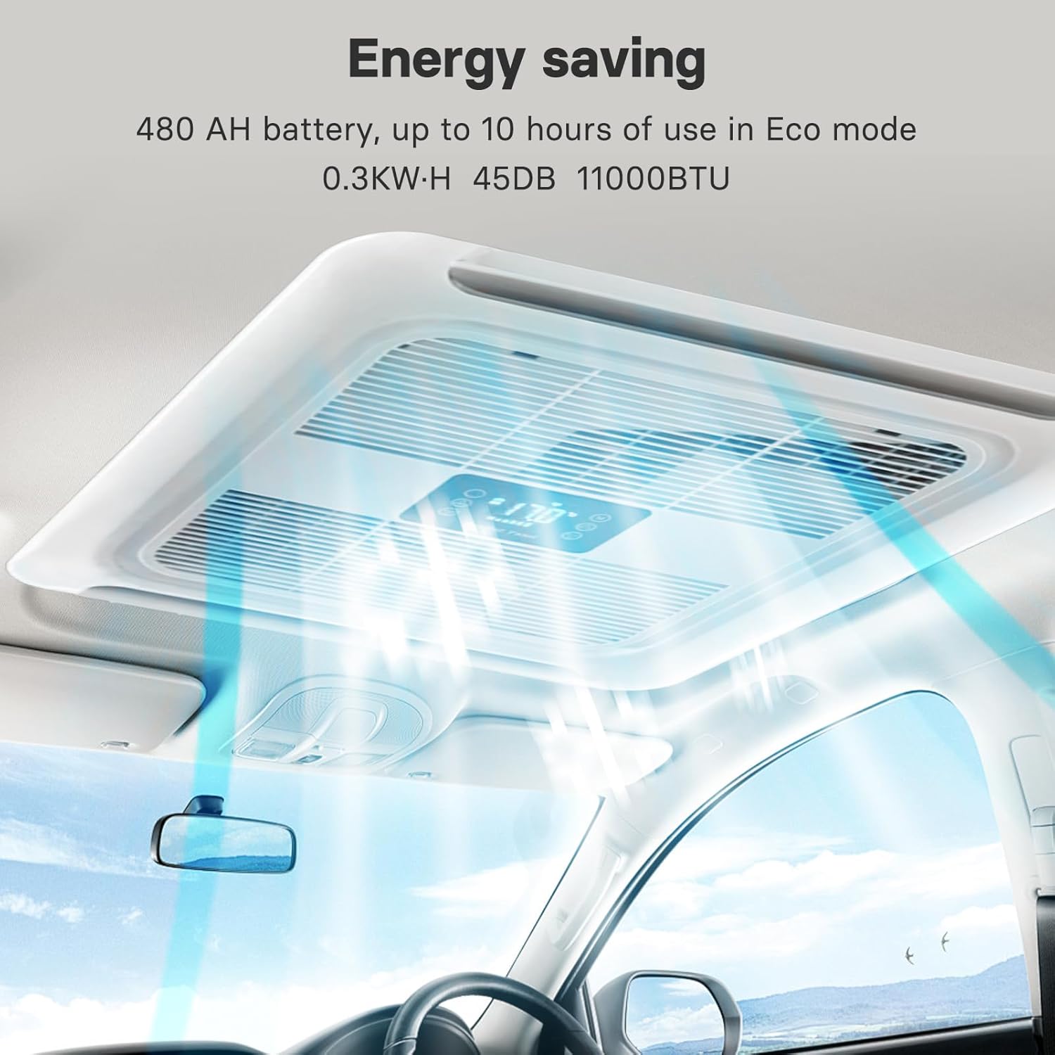 12V DC RV Air Conditioner 10000 BTU RV AC Unit Non-Ducted Rooftop RV Air Conditioners Portable Air Conditioner Quiet Cooling for RVs, Trailers, Fifth Wheel and Food Trucks