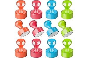 12Pcs Multicolor Magnets - The Perfect Organizer for Your Kitchen, Office, or School