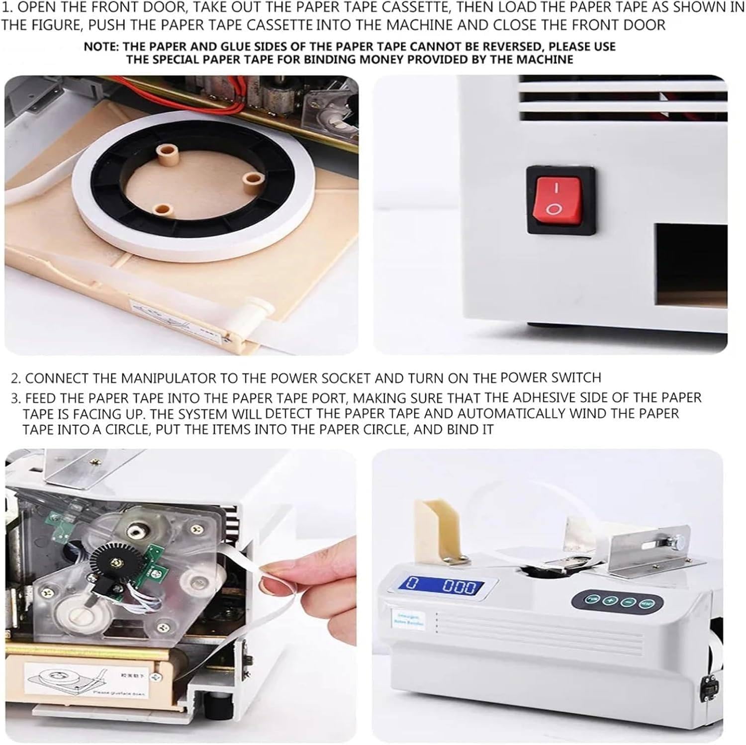 Macchina automatica per legare piccole banconote, strumento intelligente per legare banconote, strumento per legare valute, regolazione con schermo LCD per finanza e cassieri