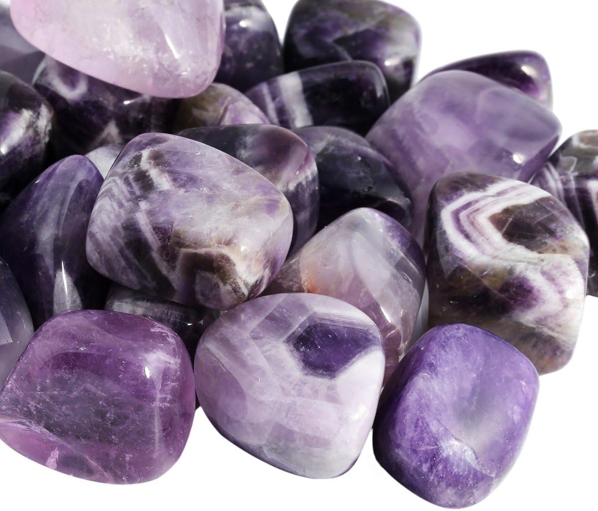 mookaitedecor 1lb Tumbled Stones Polished Crystals Healing, Reiki, Chakra & Wicca,Amethyst
