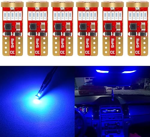 PHINLION Bombilla LED azul 194 súper brillante 168 175 2825 T10 cuña 15-SMD 4014 chipsets LED bombillas de repuesto para cúpula de coche, mapa, disponible en Yaxa Peru