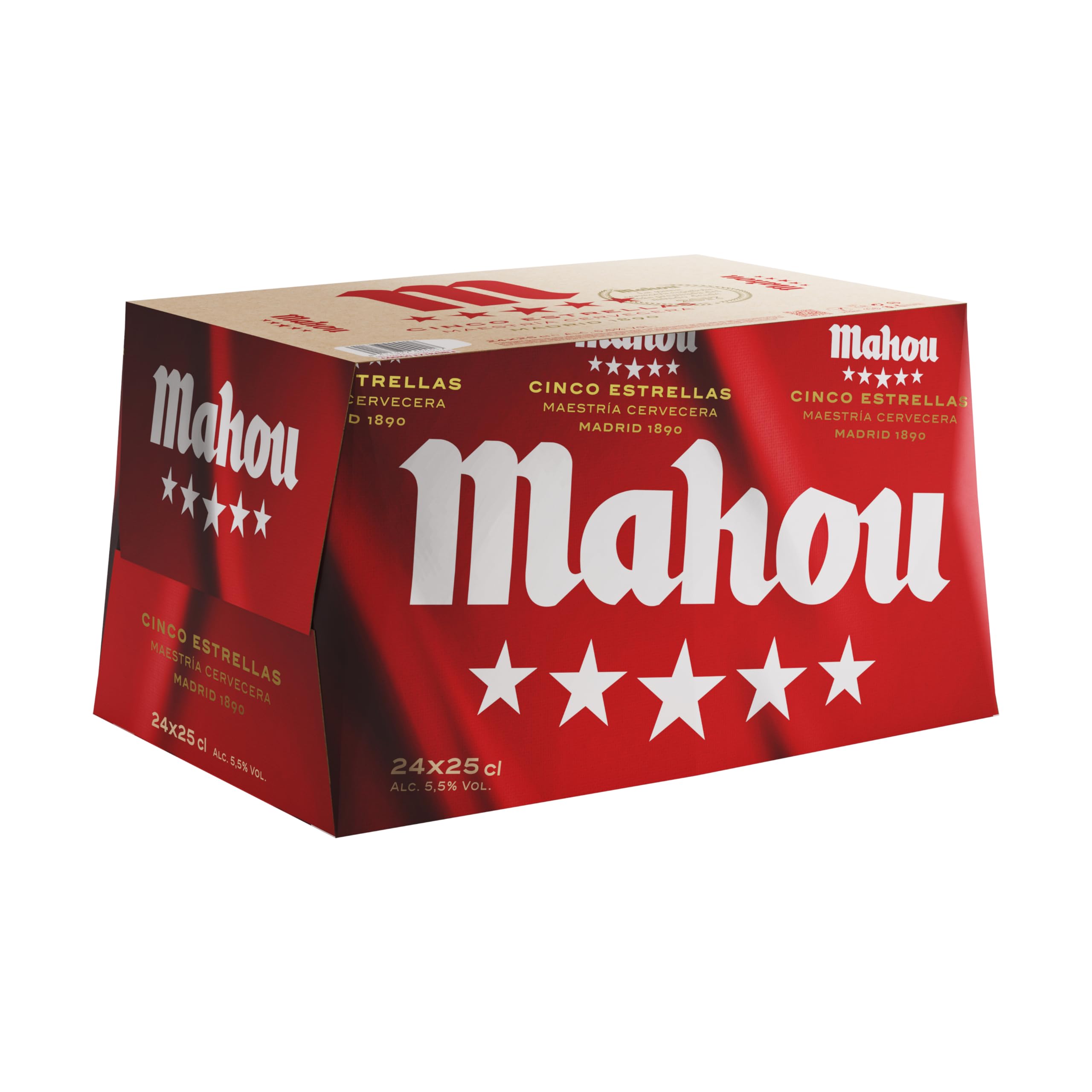 Bier Mahou 5 Sterne 24x25cl (Pack 24 Flaschen)