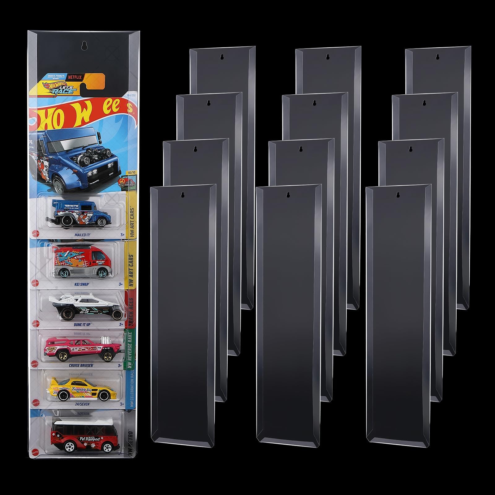 Hot Wheels Match Box Package Car Compatible Display Case Package Car Wall Display Case Toy Car Storage Case Organizer Display Shelf Rack (25)