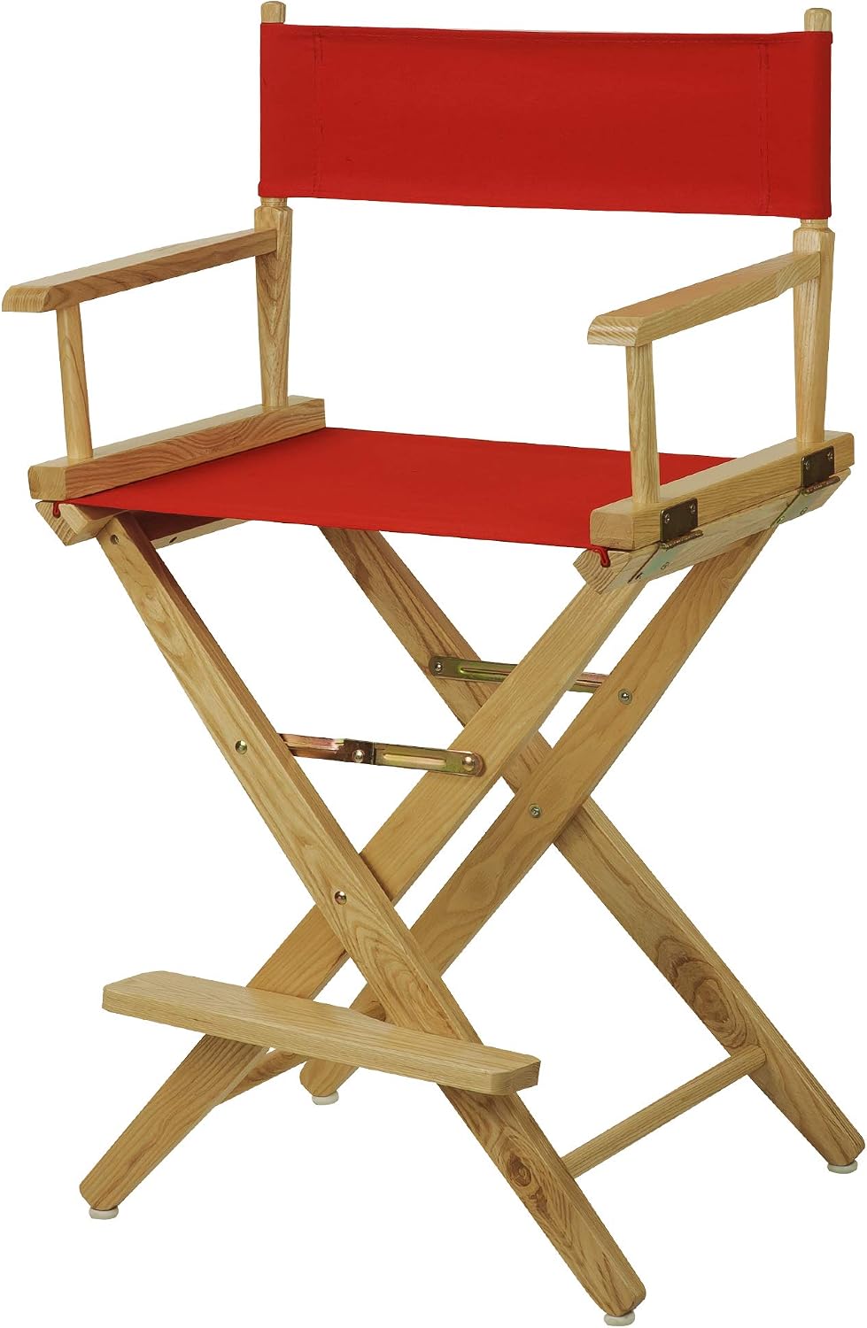 Casual Home American Trails Extra-Wide Premium Directors Chair 24" H Counter Height Natural Frame Red Canvas