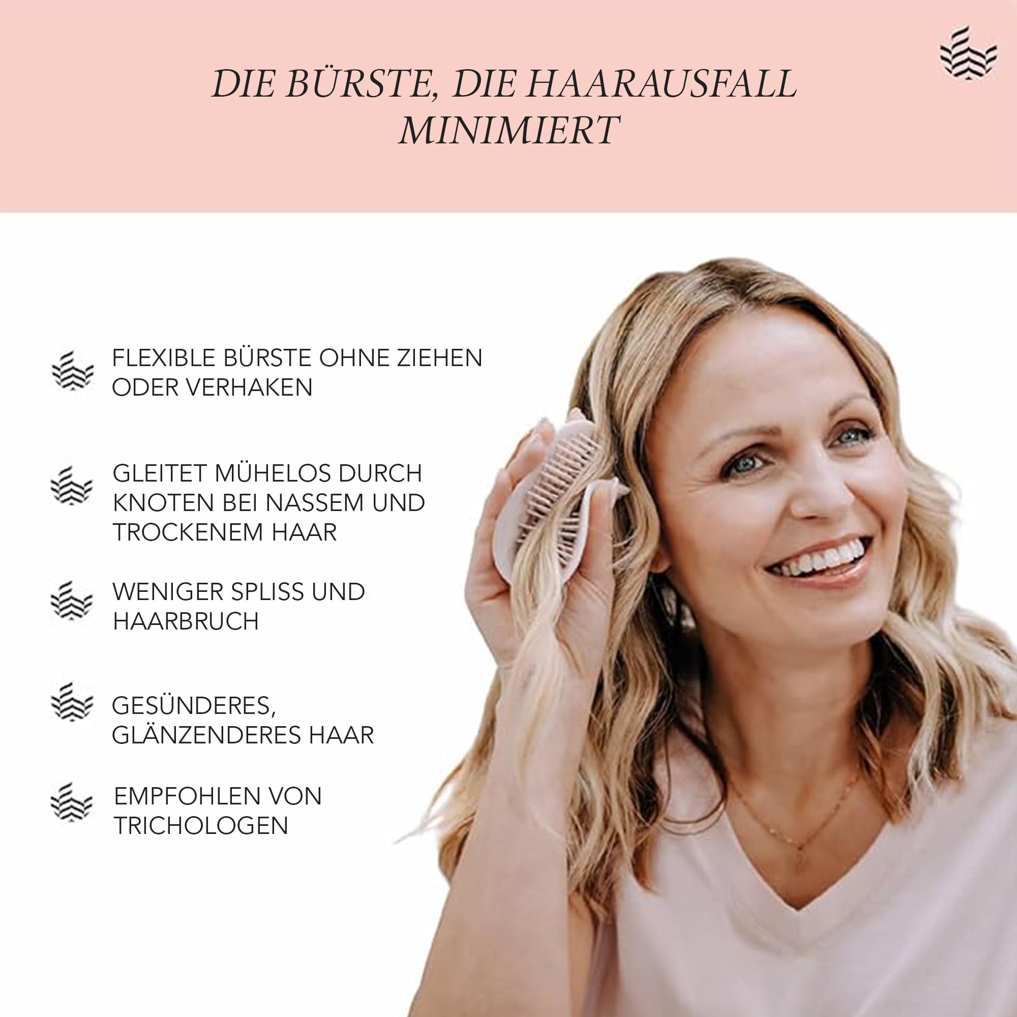 Manta Haarbürste ohne Ziepen, Kopfhaut Massagebürste, fördert gesundes Haarwachstum und Durchblutung, Entwirrbürste, für Lockiges und Glattes Haar, Shampoo Bürste, Kopfhautbürste, Burgunderrot
