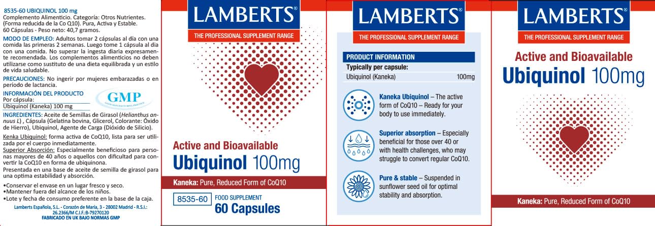 LAMBERTS ubiquinol 60cap do codziennego stosowania 100mg