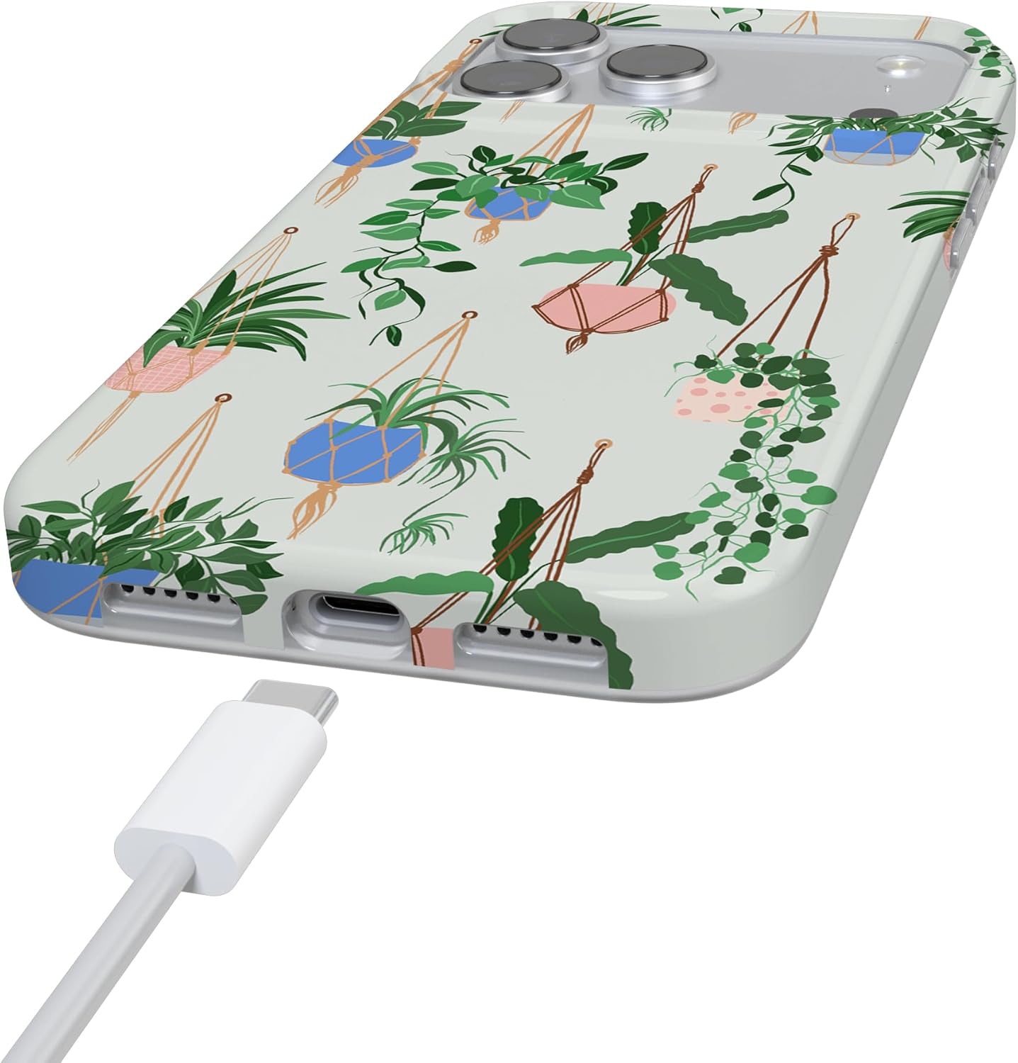 Casely iPhone 17 Pro Max Case | Hanging Around | Potted Plants Floral | Compatible with MagSafe | Classic Ultra Slim Design