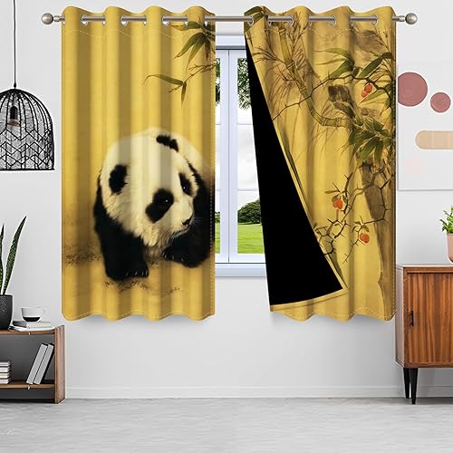 Miniatura 15 de Cortinas opacas de cascada con estampado 3D de ventana de paisaje natural, cortinas para sala de estar, panel de cortina de río con ojales aislados