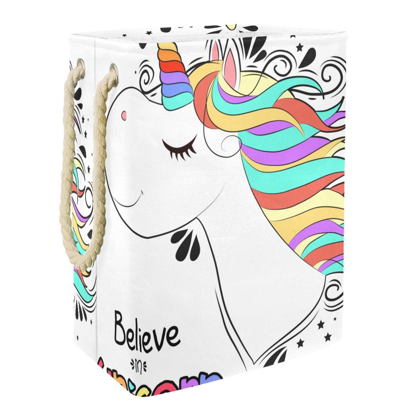 Panier à linge licorne mignon pour chambre et dortoir universitaire de rangement