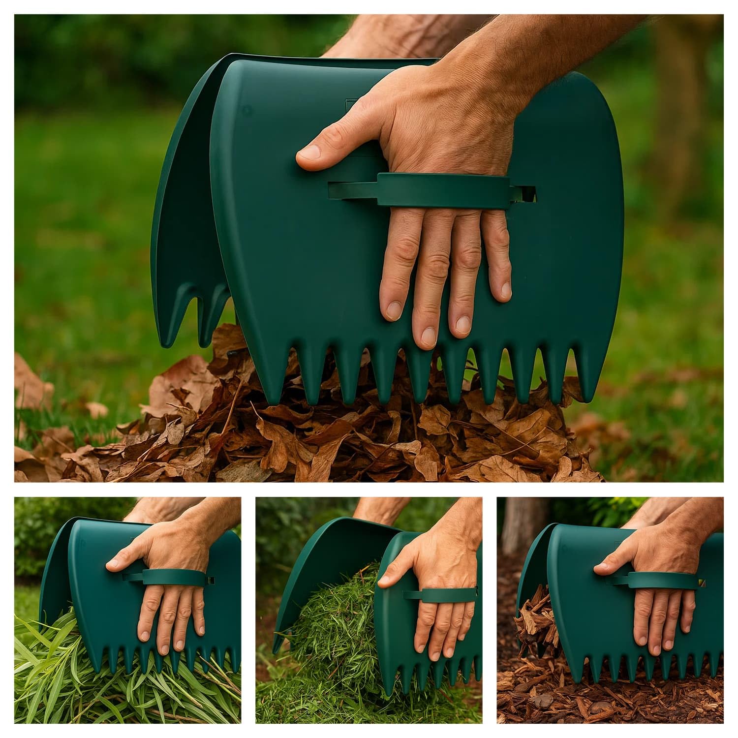 CKB LTD Set di 2 palette, rastrelli in plastica leggera per foglie, erba, rifiuti da giardino, rifiuti da cortile, resistenti e facili da usare, paletta per la pulizia
