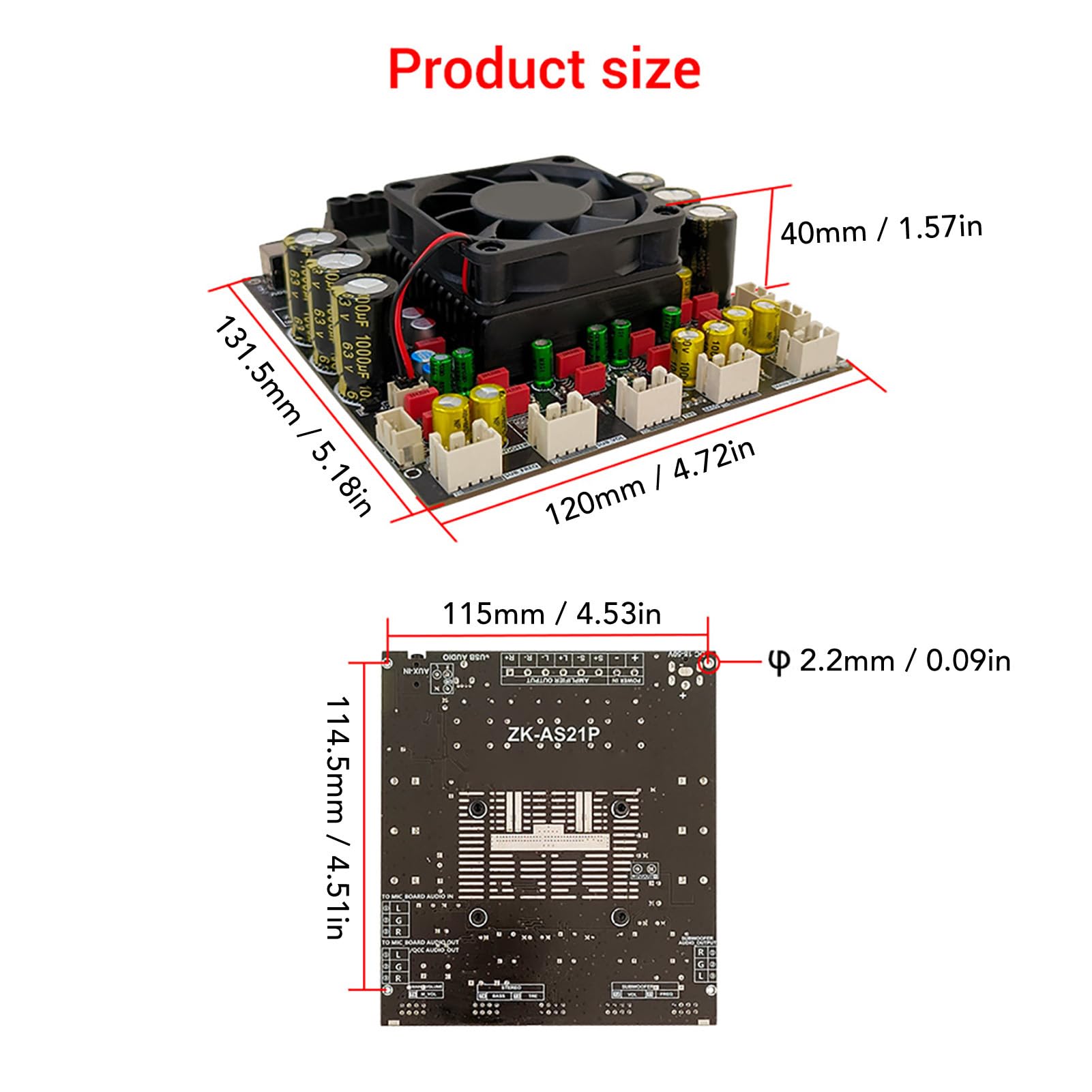 FTVOGUE Scheda Amplificatore Digitale, Materiale PCB, Audio Stereo 2x300 W con Guadagno Regolabile per Subwoofer, Ideale per l'home Theater e gli Appassionati di Musica