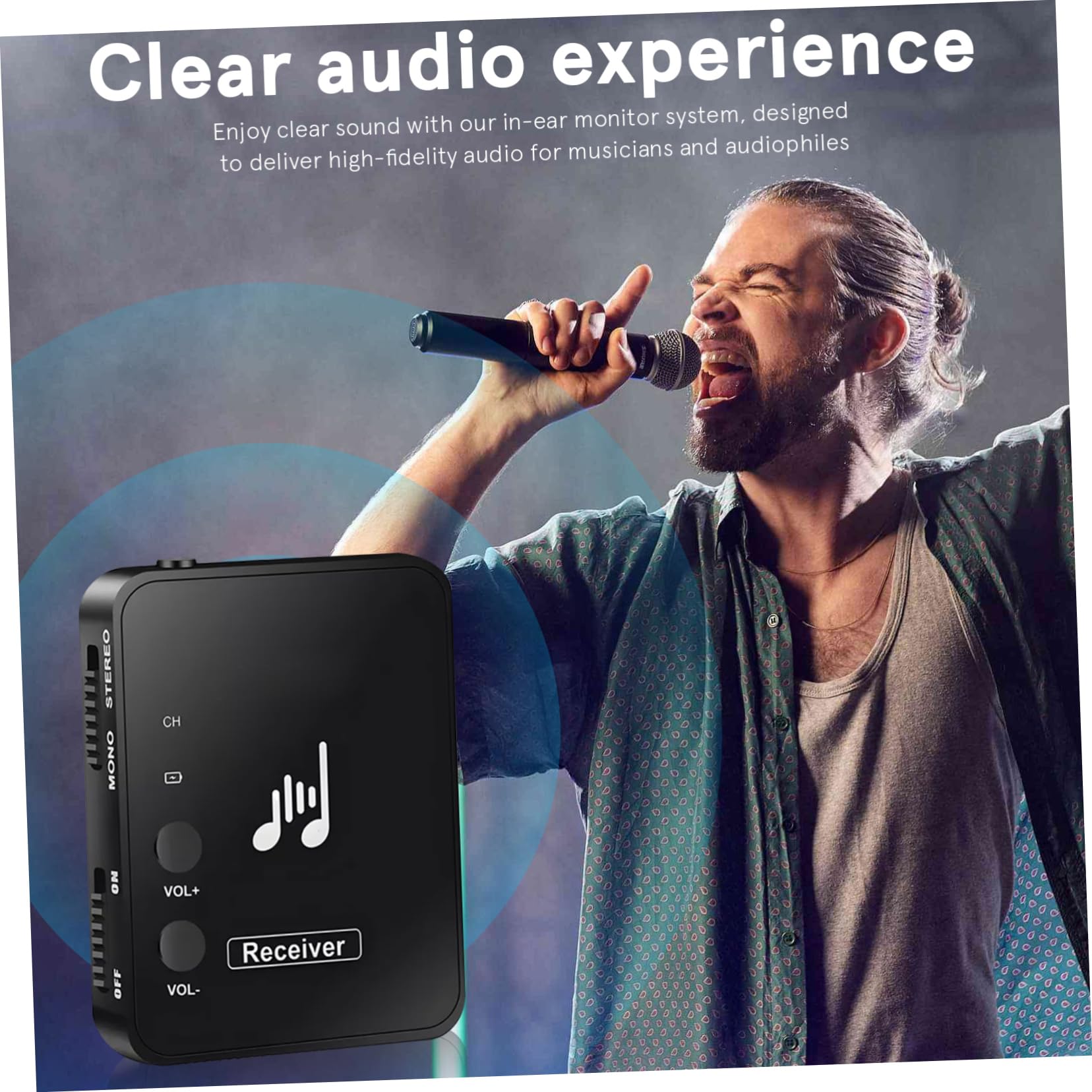 BESTonZON du Système De Streaming Système IEM De Récepteur De Intra-auriculaire Récepteur Et Émetteur Audio sans Fil Système Stéréo Black Abdos