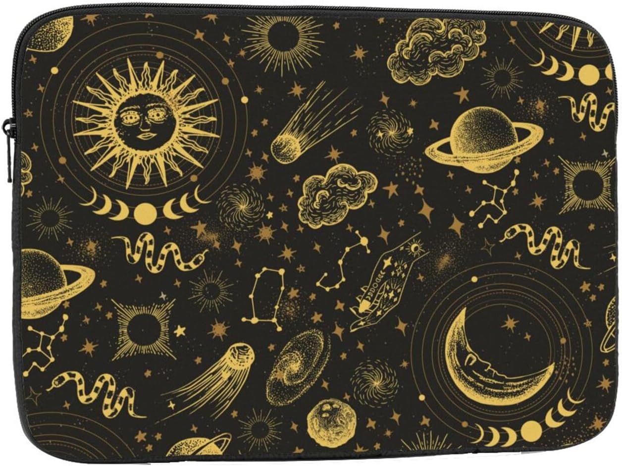 Sun and Moon Laptop Sleeve Case for Men Women Waterproof Oxford Cloth Laptop Sleeve Bag Suitable for Most Ipads and Laptops Notebook Computer Pocket Tablet Traveling Carrying Simple Case 13 inch