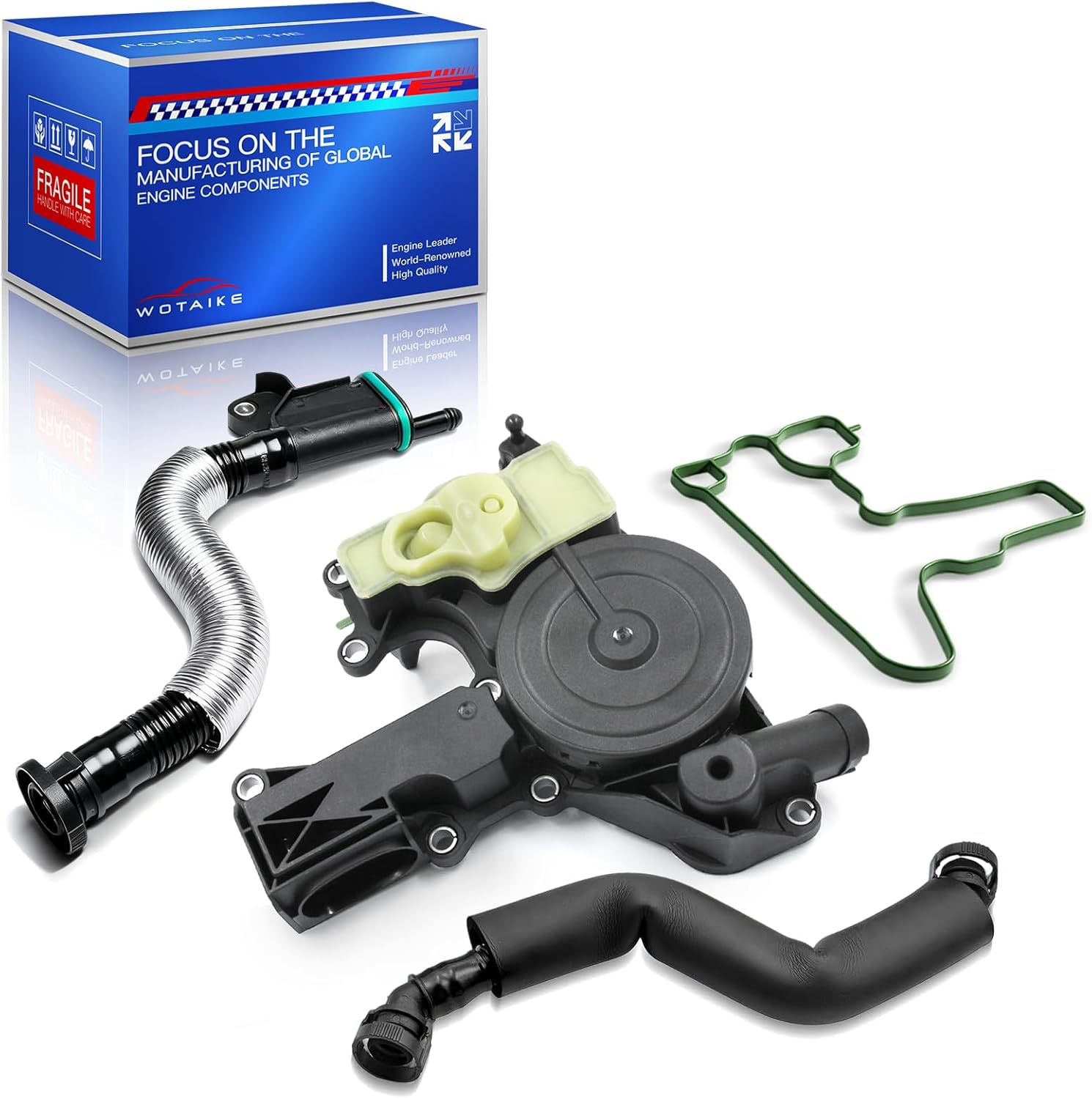 06H103495 PCV Valve Engine Crankcase Vent Oil Separator Breather Hose 3-Piece Compatible for Audi A3 A4 A5 Q5 TT VW Beetle CC Jetta Passat Tiguan 1.8 2.0TSI 06H103495A 06H103495B