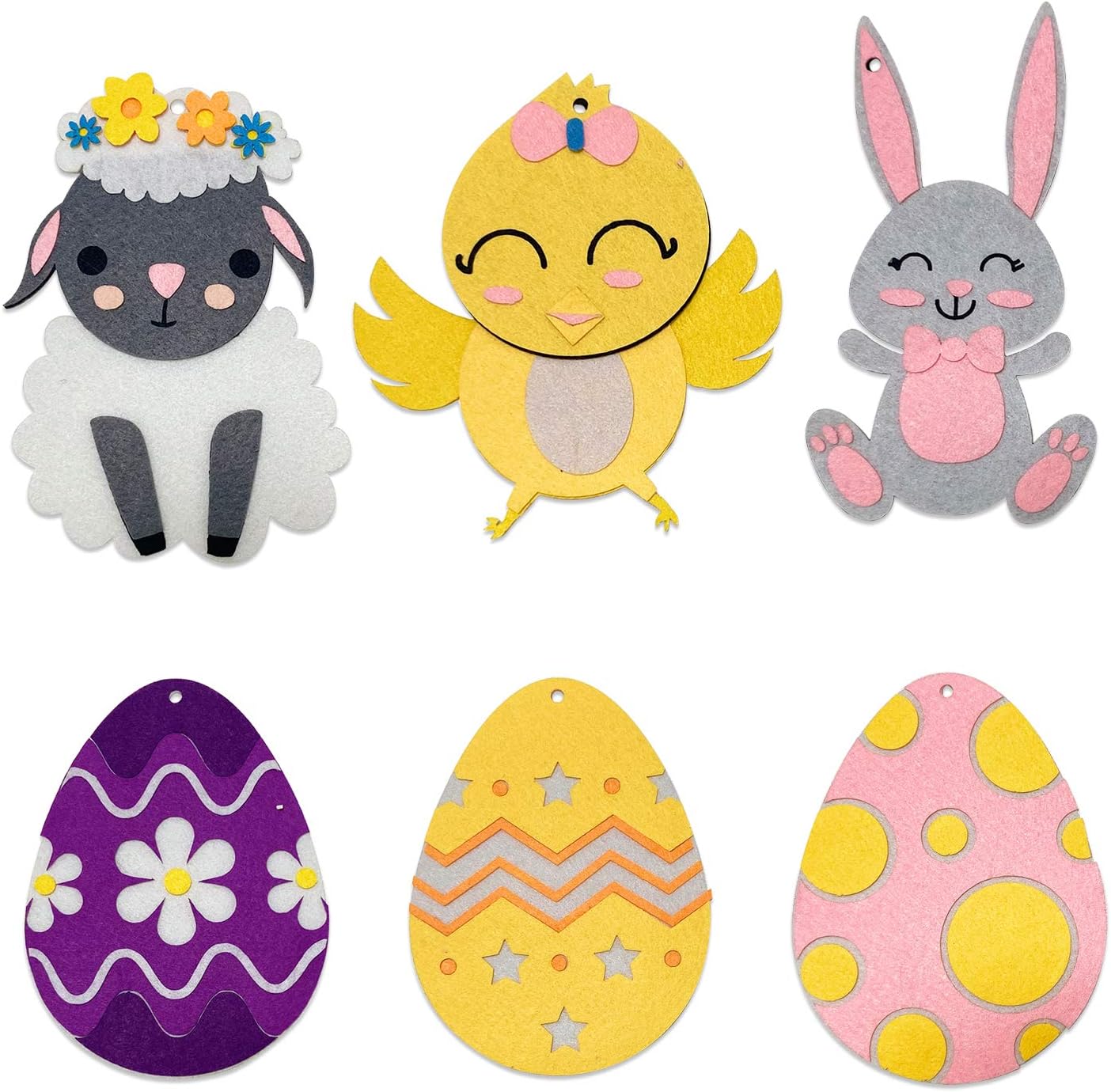 COTXDAG 12PCS Easter Egg Crafts Kits for Kids - Bunny Rabbit School Class Activities Party Favors Supplies