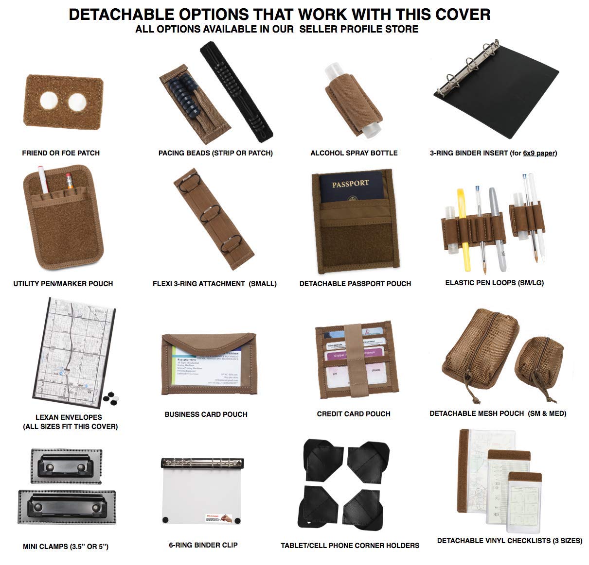 Buy Tactical 3-Ring Binder Cover for 9x6 Paper, Military Field Admin ...